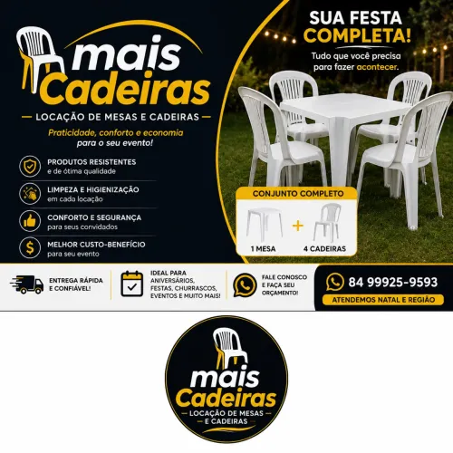 CADEIRAS E MESAS - LOCACAÇÃO