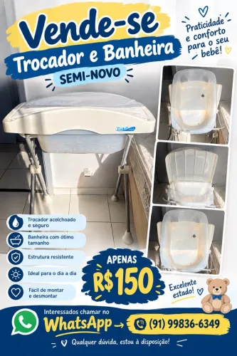 Vendo trocador e banheira