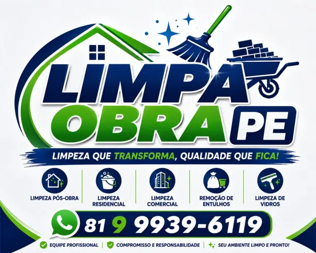 Limpeza pós obras. Tudo para sua obra limpa.