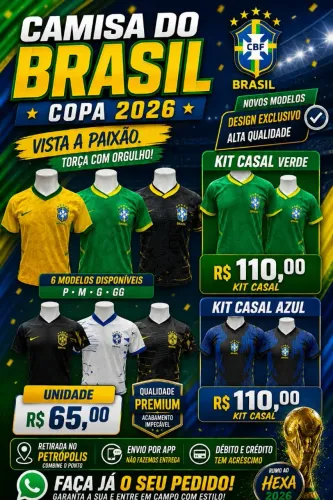 Kit casal CAMISA DO BRASIL COPA 2026