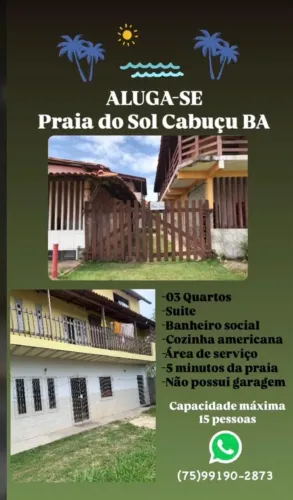 ALUGA-SE Casa Praia Do Sol Cabuçu BA