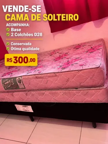Cama de solteiro com base+ 2 colchões D28