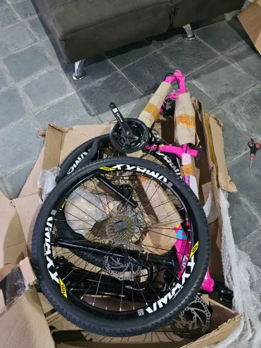 Bicicleta nova na caixa 