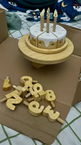 Bolo de madeira para Mesversários