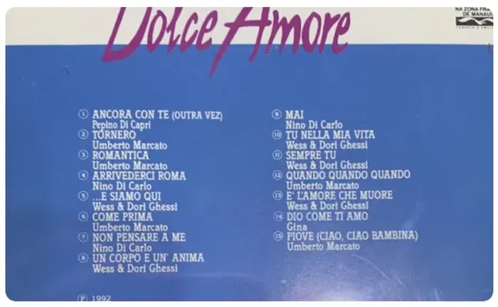 cd dolce amore - música romantica italiana