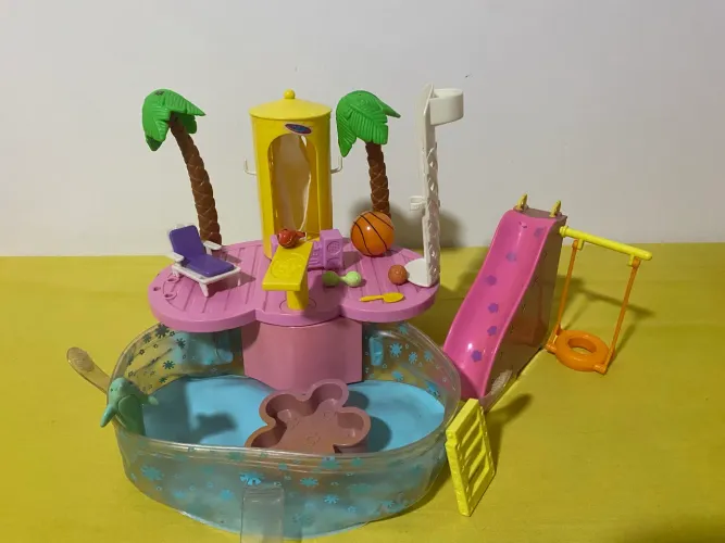 Raro Parque Aquático Piscina Tropical Quiosque Escorregador Fashion Polly Pocket Mattel
