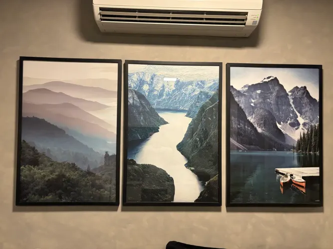 Quadro Triplo Grande 90x180cm (3 Peças) c/ Vidro | Porão dos Quadros | Impecável