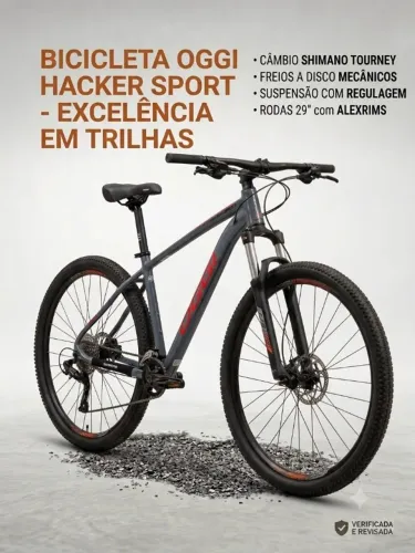 Bicicleta OGGI Hacker Sport - Tam 17 (apenas 70km) + Acessórios.