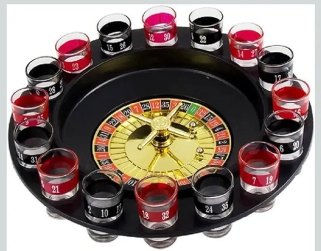 Roleta de cassino com copos de drink