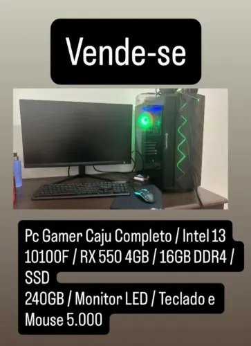 PC GAMER COM MESA E FONE INCLUSO