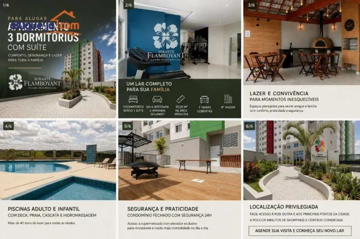 APARTAMENTO 3 DORMITÓRIOS COM SUÍTE, VARANDA GOURMET E 2 VAGAS MIRANTE FLAMBOYANT
