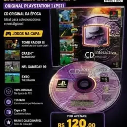 CD interativo Playstation 1 com os jogos da capa original 1998