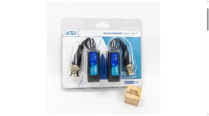 Par Balun Passivo Aitek Sigma P101 Canal Único CFTV Full HD - Novo