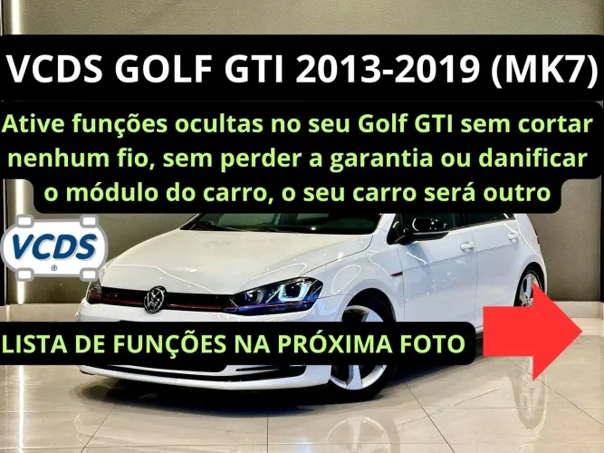 VCDS Golf gti 2013 a 2019 (ative funções ocultar no seu golf)