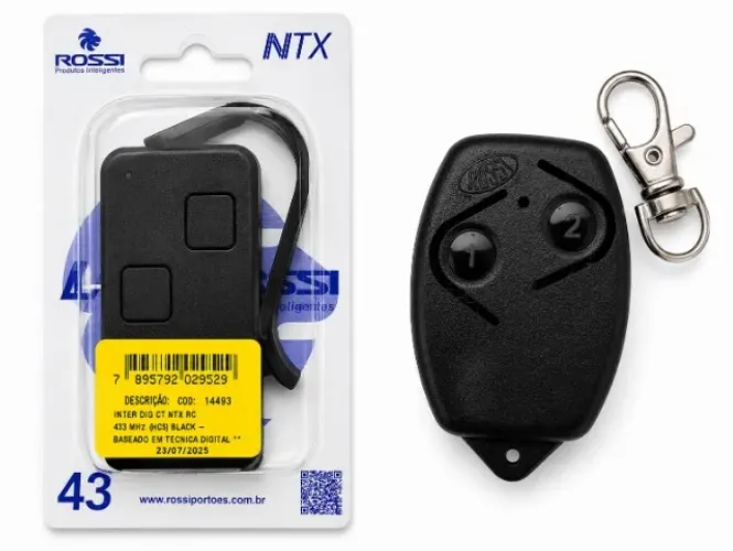 Controle remoto para portão Rossi, Intelbras, Garen, etc.