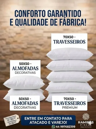 Travesseiro e almofadas 