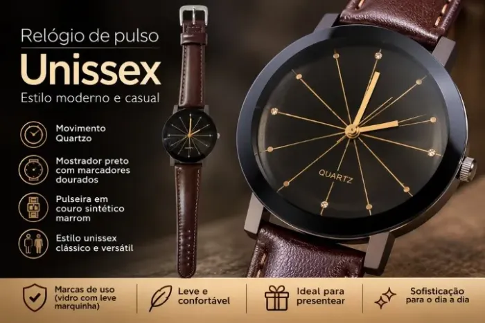 Relógio de pulso unissex estilo moderno/casual c/ pulseira & movimento quartzo