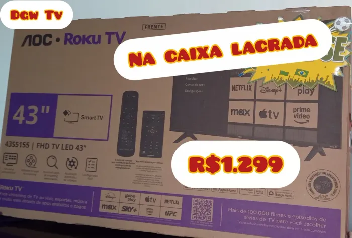 Tv aoc 43 roku tv na caixa lacrada