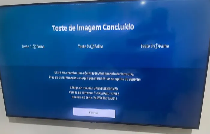 TV Samsung 55? 4K Smart TV UN55TU8000 - Com defeito (para peças ou reparo)