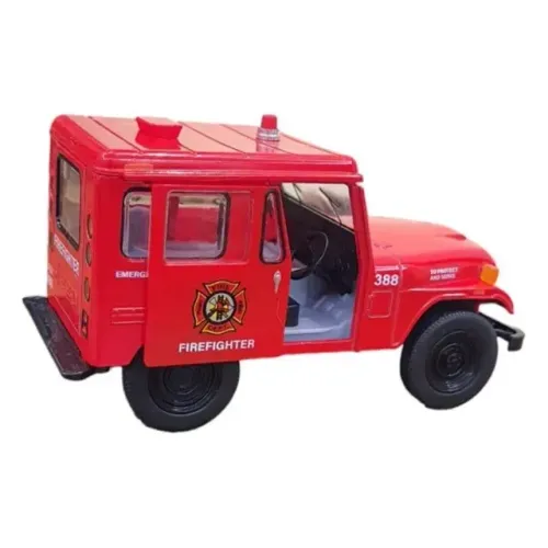 Miniatura de Jeep dos bombeiros 1971 metal