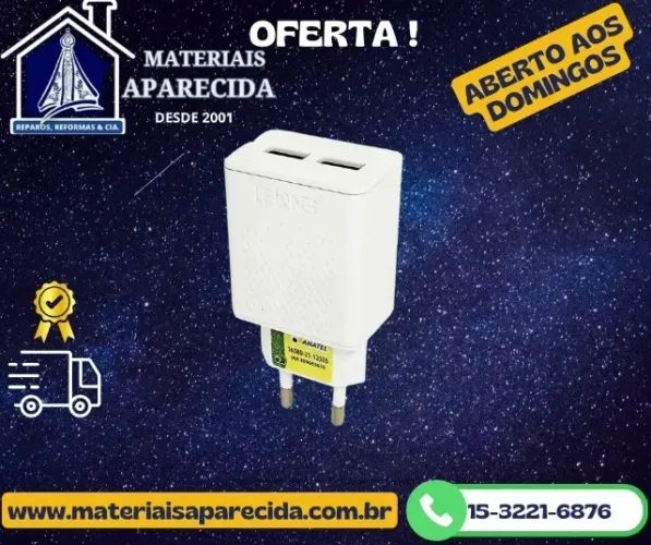 Carregador Celular Rapido 2 USB LE-282
