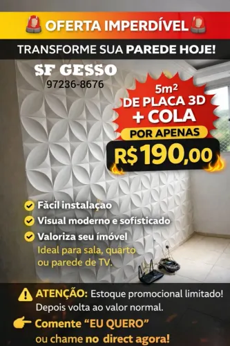 5 METROS ² PLACA 3D + COLA