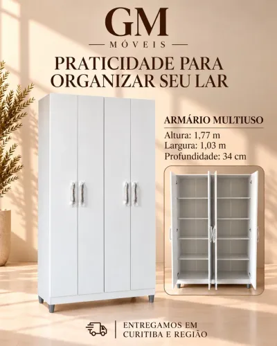 Armario multiuso com prateleiras - entrego hoje