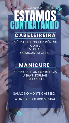Contrata cabeleireira e manicure