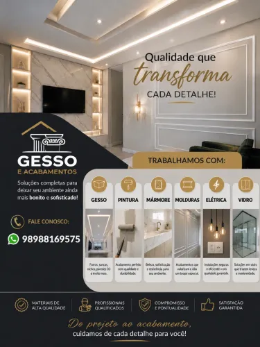 Serviço de gesso, elétrica, pintura, vidro, mármore e etc!