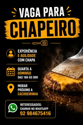 Vaga para Chapeiro 