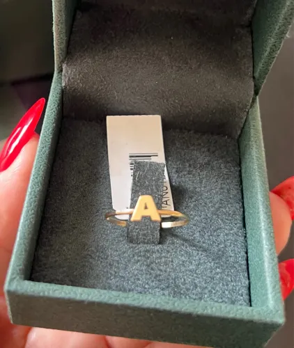 Anel letra A ouro 18 750 numero 20 com certificado de garantia