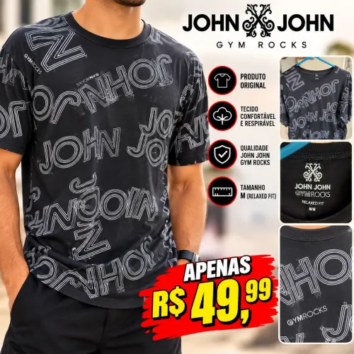 CAMISETA JOHN JOHN GYMROCKS ORIGINAL - TAMANHO M - 49,99