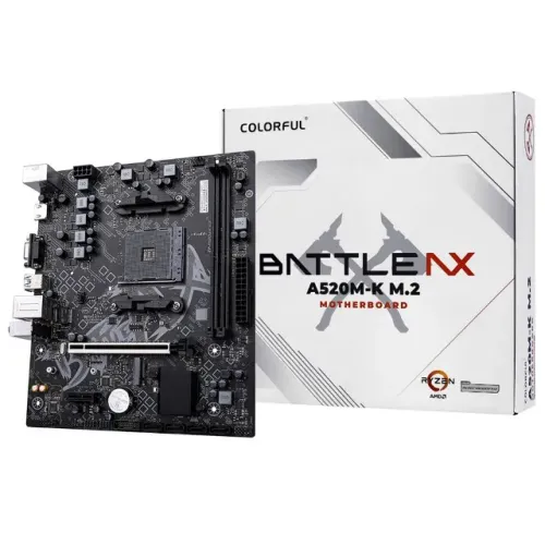 Placa Mãe Colorful BATTLE-AX A520M-K M.2 V14, Chipset A520, AMD AM4, MATX, DDR4