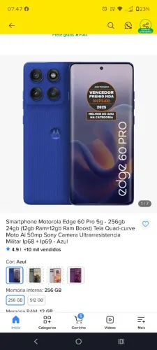 Motorola Edge 60 pro Top