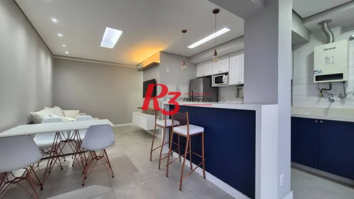 Apartamento com 1 dormitório para alugar, 47 m² por R$ 5.000,02/mês - Boqueirão - Santos/S