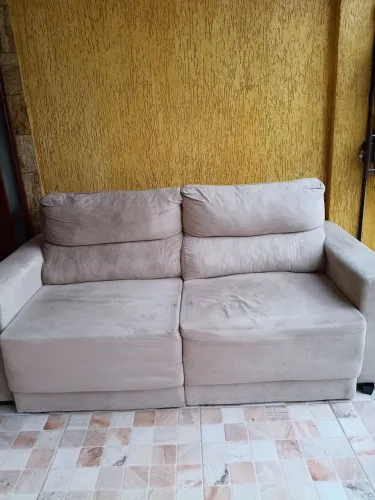 Sofá retrátil Suede bege 2x 1,04 m