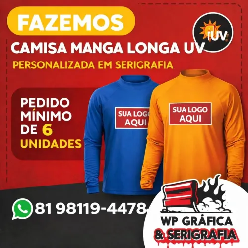 Camisa Manga Longa UV Personalizada 