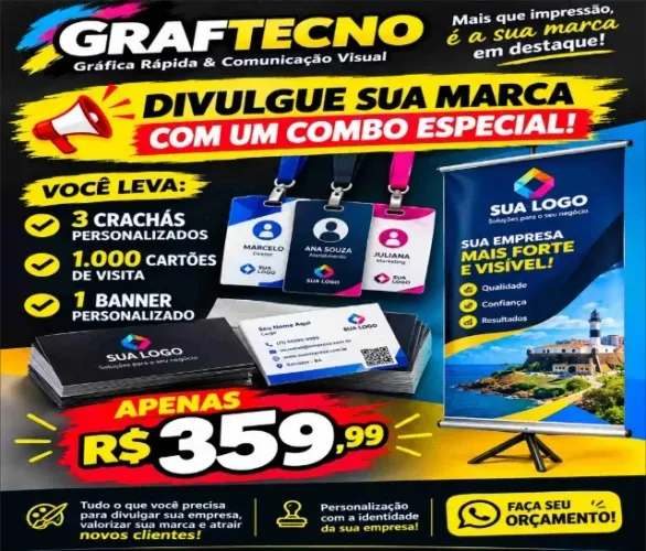 5 cachás  personalizado e 1000 comandas personalizadas