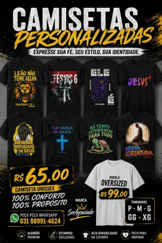Camiseta Unissex 100% algodão