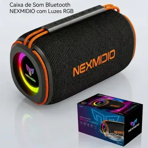 Alto-Falante Portátil Bluetooth MD-B01 - Leve, Som Potente e Luzes RGB Ritmadas