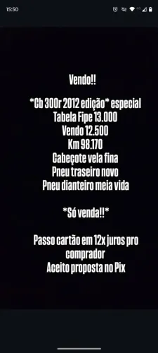 Cb 300r 2012 Edição Especial leia anuncio