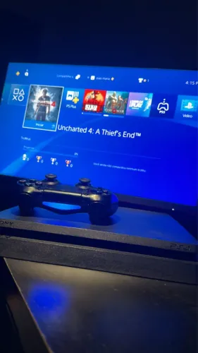 Play 4 Slim, 1 Controle, 1 TB, 8 Jogos!! 