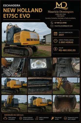 New Holland E175C EVO disponível para venda.