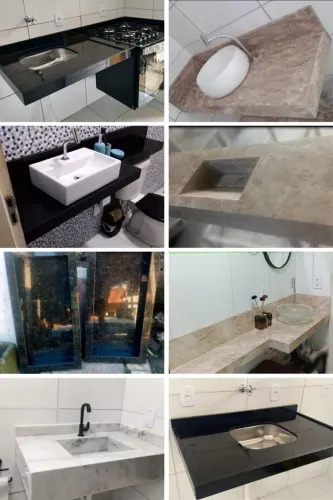 Móveis em mármore e granito