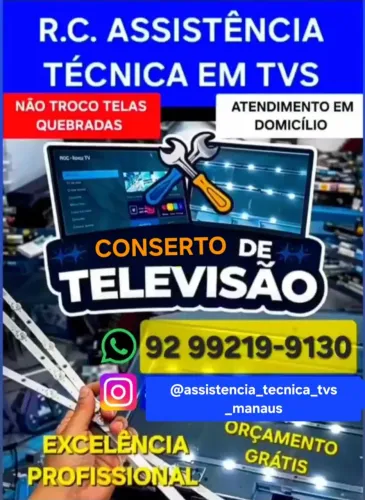 ASSISTÊNCIA TÉCNICA TVS LG, SAMSUNG, AOC, TCL, ENTRE OUTRAS MARCAS