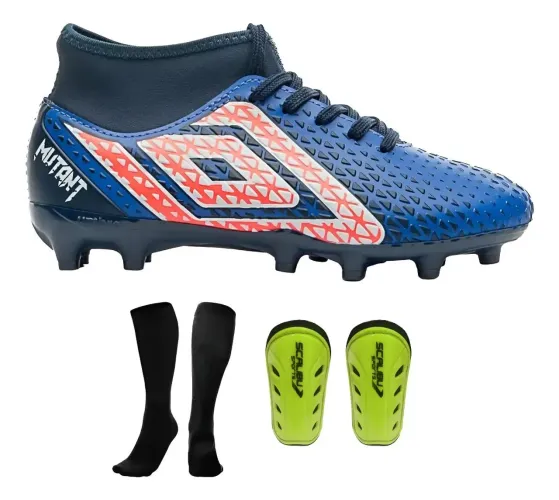 Chuteira Bota Umbro + meião + caneleira