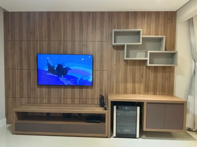 Rack de Tv + Painel com Gaveteiro