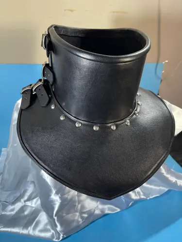 Gorget Medieval - Armadura de pescoço em Couro Legítimo - Cosplay