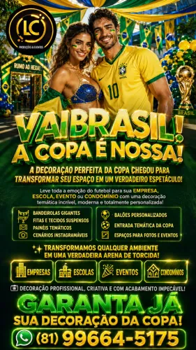 FESTA TEMÁTICA COPA DO BRASIL - DECORAÇÃO COMPLETA