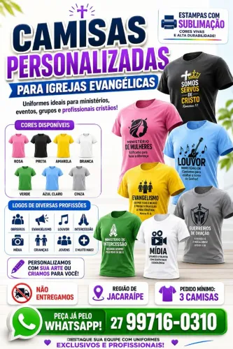 Camisas personalizadas para igrejas